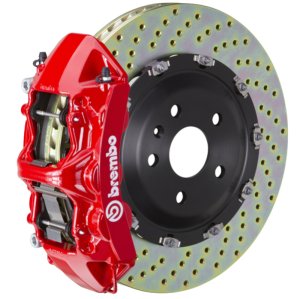 BMW 528i Brake Rotors (2) - Front - R1 Concepts - Drilled & Slotted Carbon Coated - `11-`16
